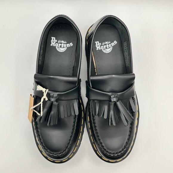 Dr. Martens Adrian Quad Black Leather Tassel Platform Loafers Women's 8 Men’s 7 - Picture 7 of 8